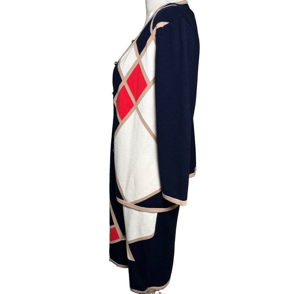 Vintage Carmen Marc Valvo Geometric Cardigan Dress Set Women's Size XL - Picture 4 of 11